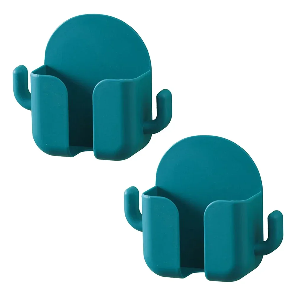 2pcs Mobile Phone Holder Wall Mount Punch-free Remote Control Organizer Storage Box Charging Bedside Container Rack