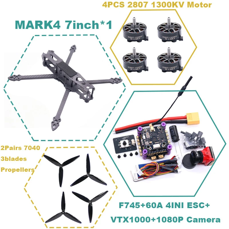 BCUBE MARK4 V2 7inch F745 Flight Control FPV Racing Drone Quadcopter Freestyle 45/60A 4INI ESC rack drone FPV carbon fiber