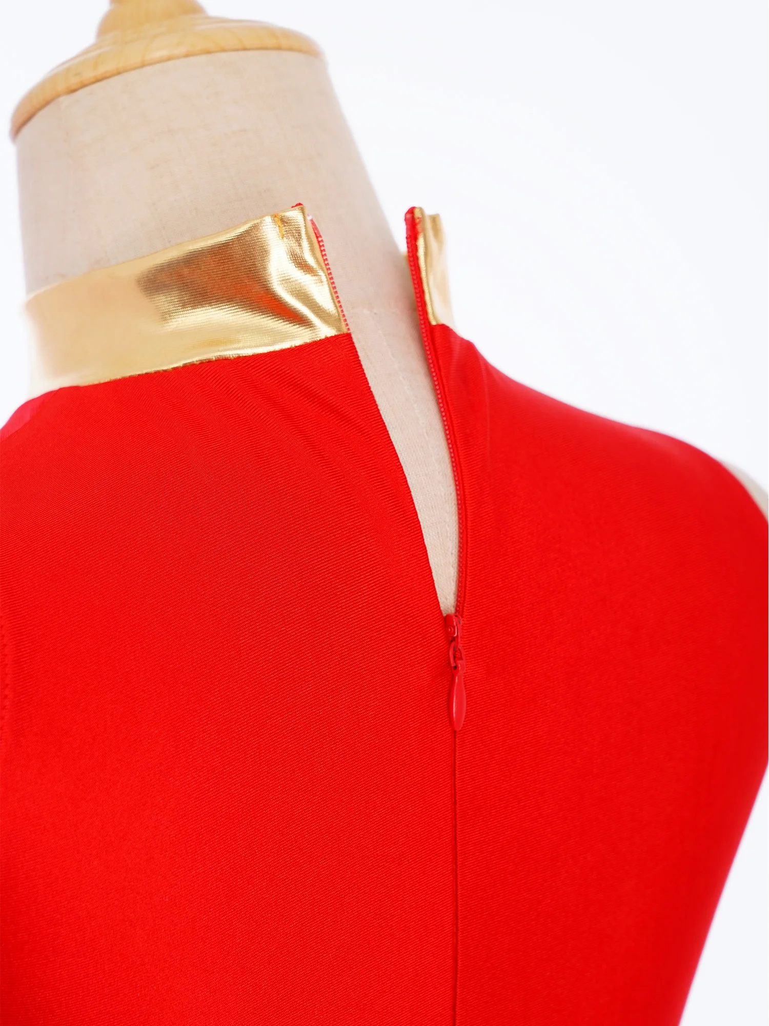 Abbigliamento da ballo moderno e contemporaneo per ragazze, collo a lupetto, senza maniche, corpetto sovrapposto in rete, spacco laterale, ginnastica, balletto, danza lirica