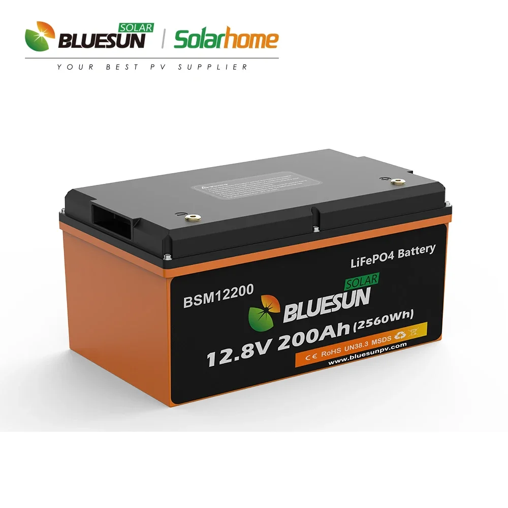 Bluesun Solar  12 Volt 1000AH Lithium Ion Batteries Life Po4 12V 120AH 200AH Lithium Battery with BMS Function