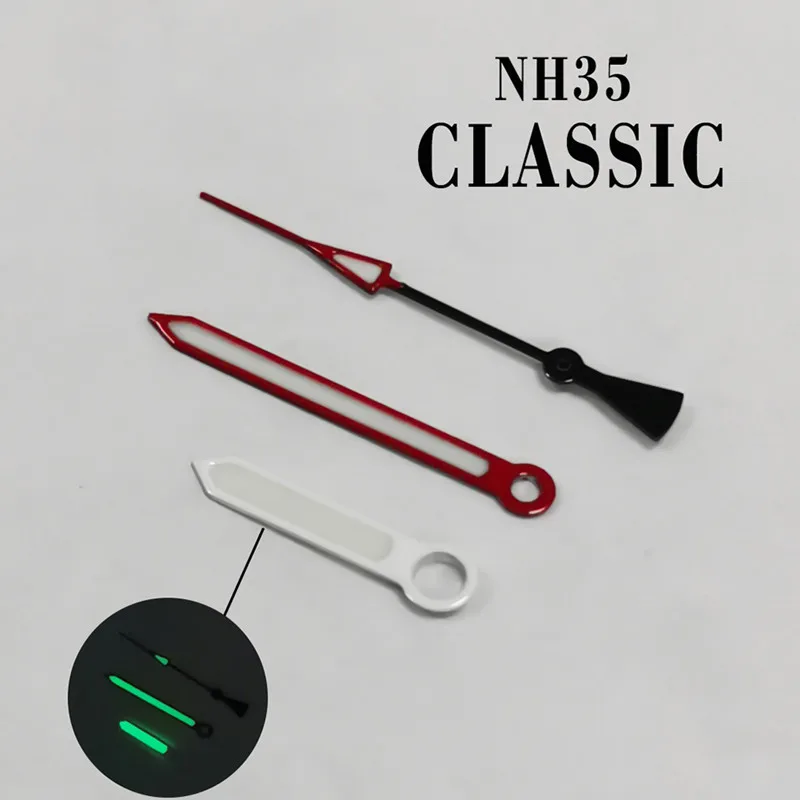 Modified Watch Accessories Hand Three-Pin Lightning Second Hand ColorLuminous Suitable For NH35 NH36 4R 7S Movement