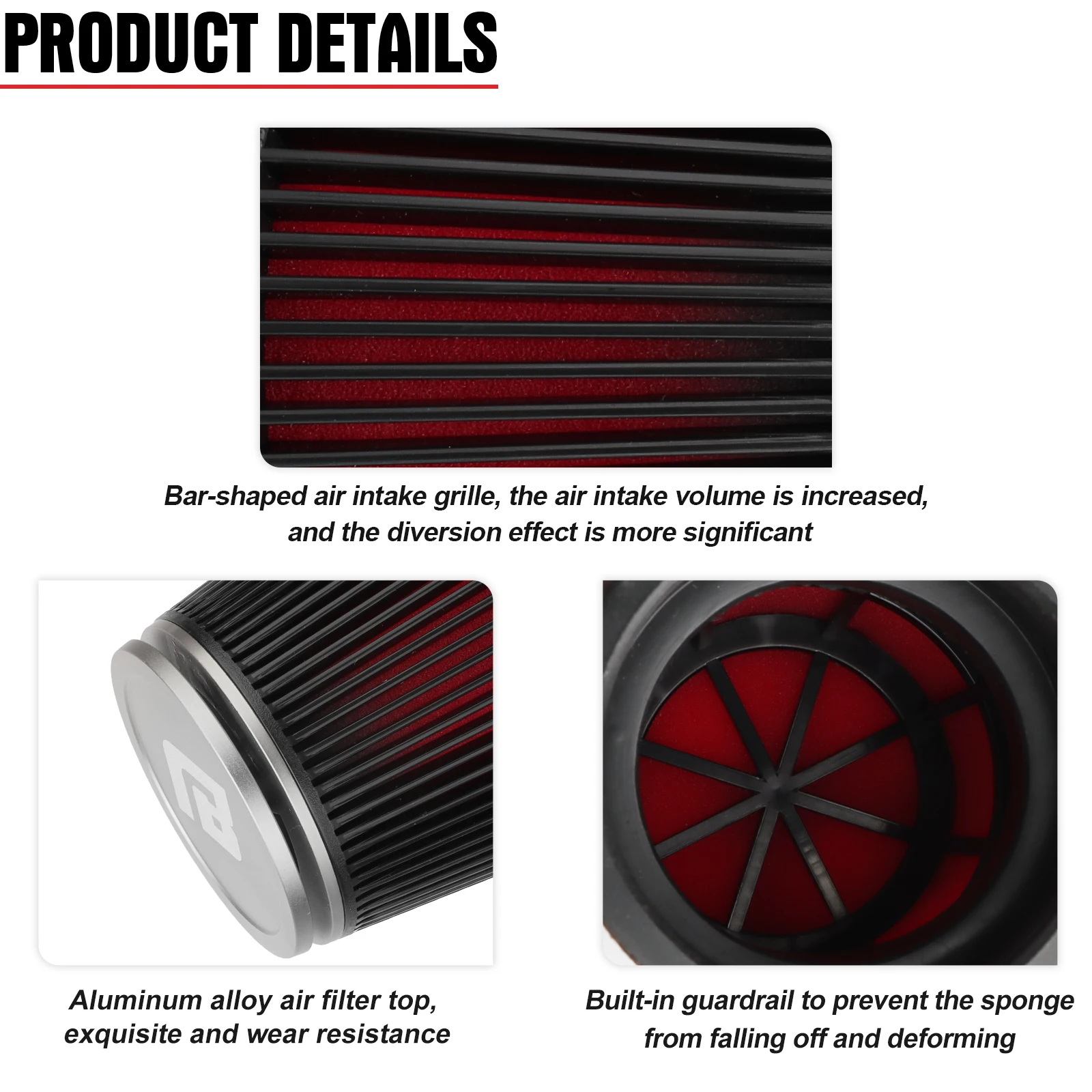 NIBBI CNC Motorcycle Air Filter Universal 42mm 48mm 54mm MushroomHead Air Cleaner Filter Carburetor Intake Pipe Modified Scooter