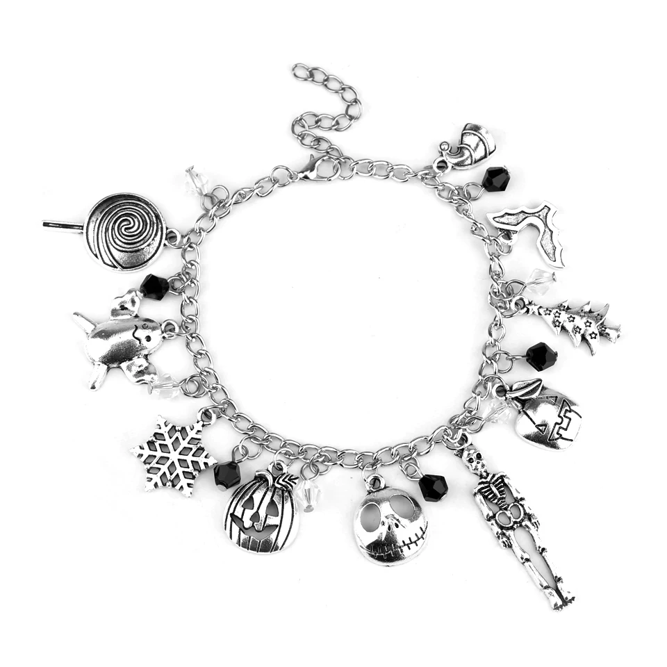 The Nightmare Before Christmas Bracelets for Women, Jack Skellington Sally, Trend Charms Jewelry Accessories Gifts