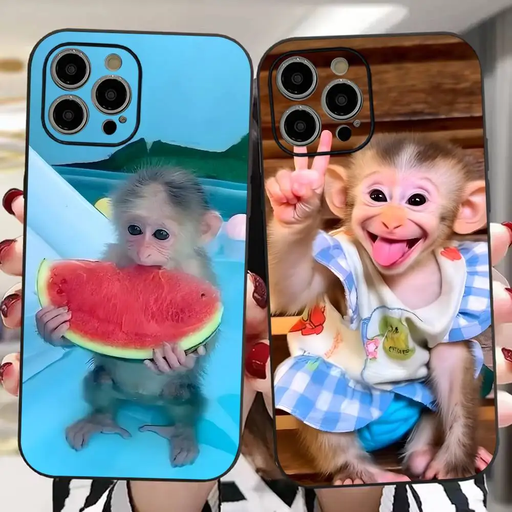 

Абстрактный забавный чехол для телефона с изображением обезьяны для iPhone 16, 15, 14, 13, 12, 11 PRO MAX PLUS, мини-ТПУ, приятный для кожи чехол