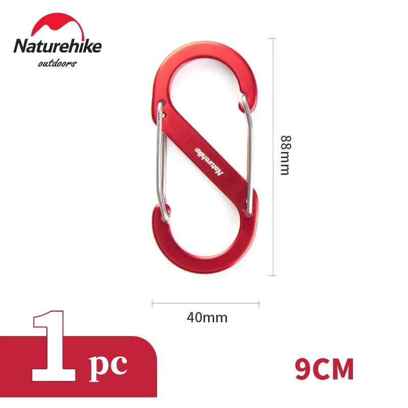 Naturehike S-förmige Bergsteigerschnalle Camping Aluminium Hängeschnalle Camping Rucksack Schnalle Multifunktionaler Schlüsselanhänger