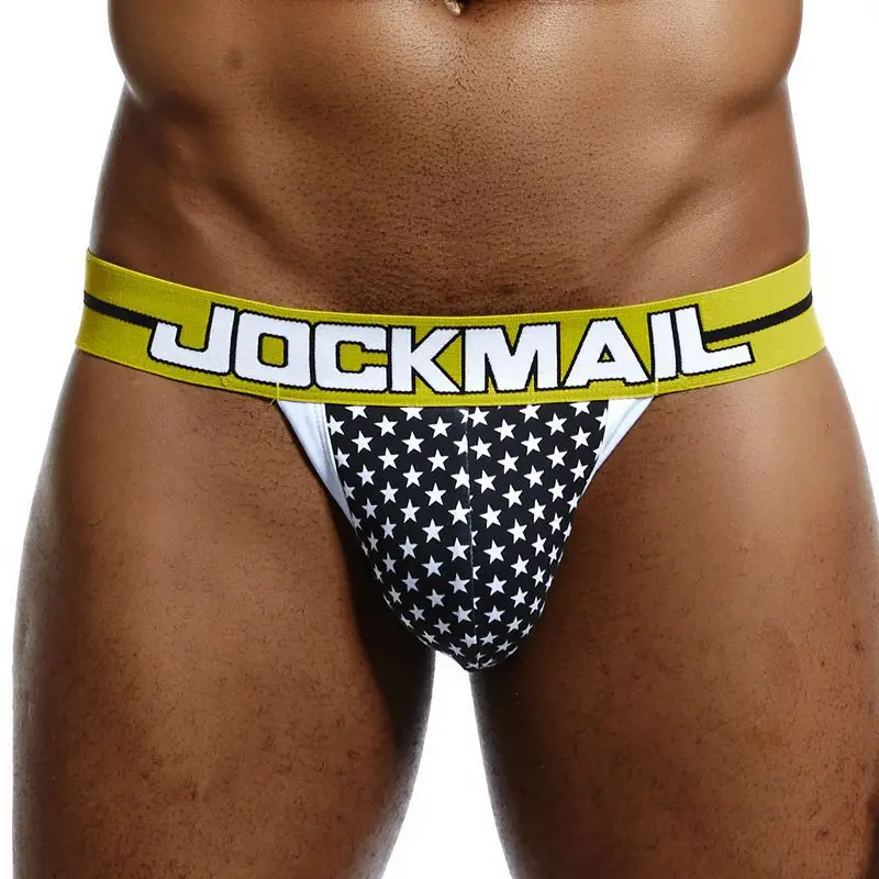 Jockmail Tangas De Homrbre New Cotton Printed Jock Strap Fashion Low Waist Men Panties Sexy Thongs Breathable Man Sexy Underwear