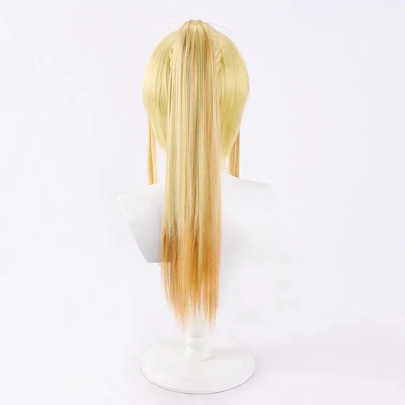 

CyBless The Beautiful World Cosplay Darkness Synthetic Long Ponytail Straight Wig Golden Yellow Anime Cute Girl Wig Daily Party