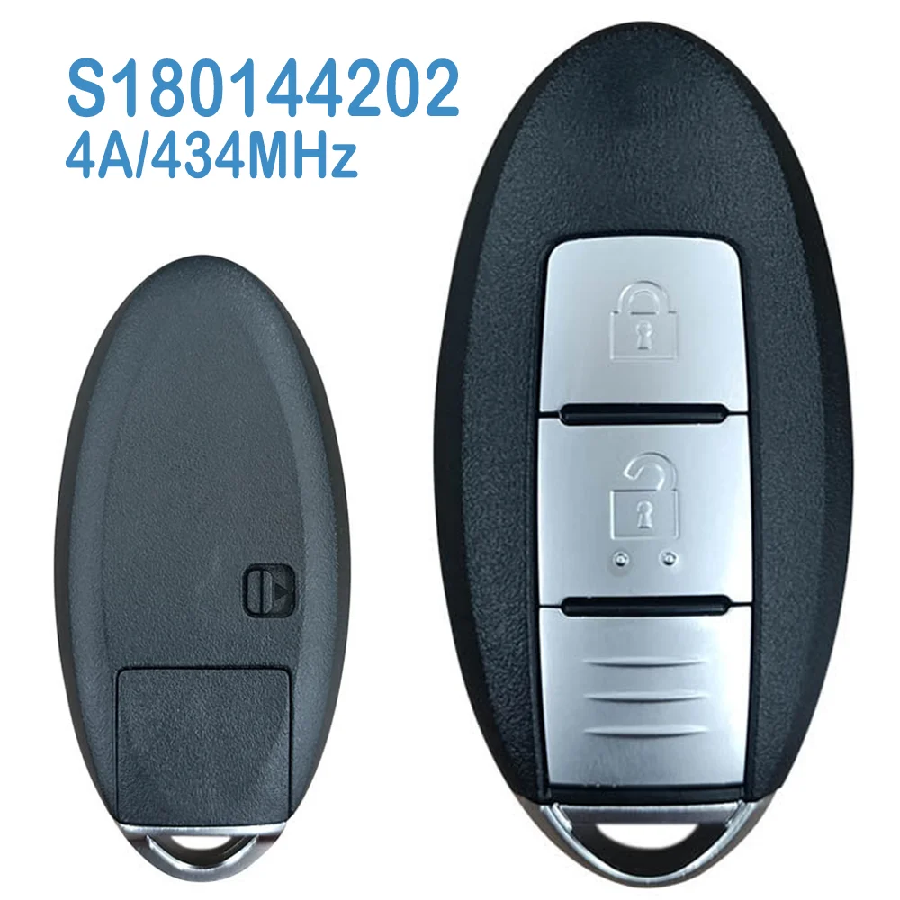 

2 Pcs/lot Auto Smart Remote S180144202 434MHz 4A Chip 2 Buttons Replace Smart Car Key Fob For Nissan Qashqai X-Trail