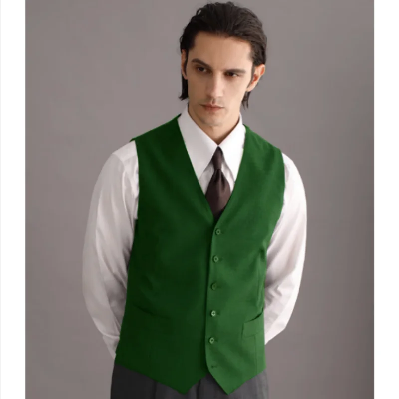 Vest Male  V-neck Sleeveless Business Casual Style Gentleman Retro Style 2023 New Product Warm Jacket Steampunk