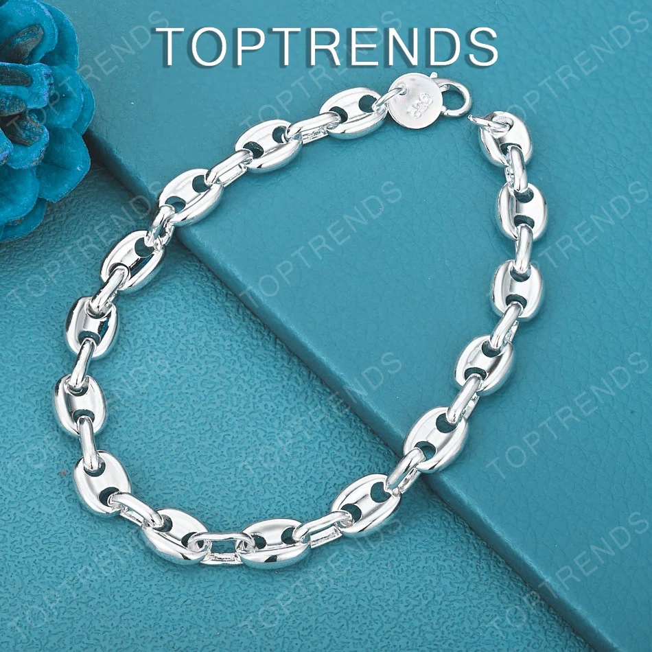 

Милый браслет из стерлингового серебра 925 пробы с дизайном «свиной нос», модный трендовый аксессуар для мужчин и женщин, подарок на вечеринку или годовщину, 8 дюймов.