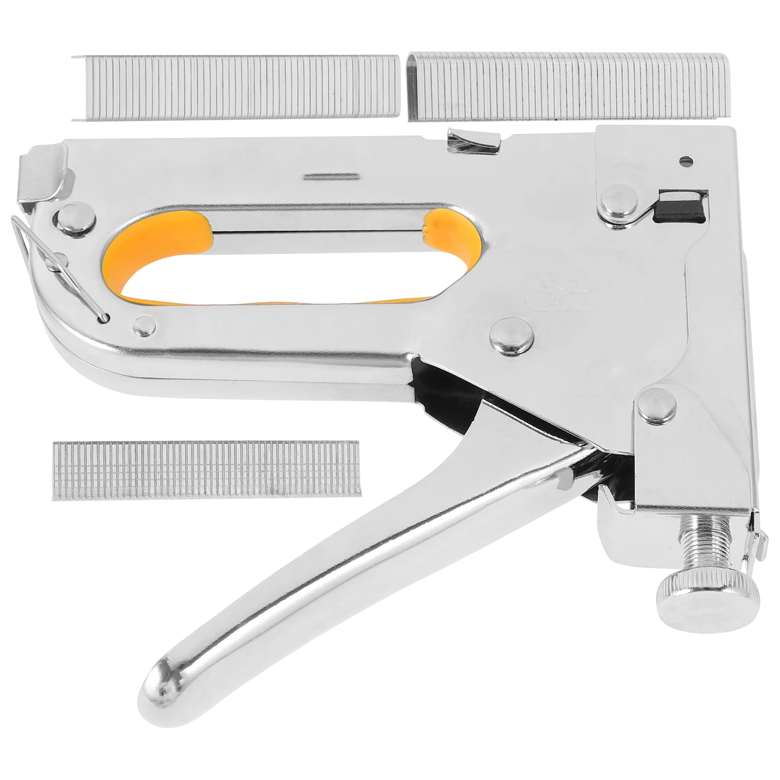 

1pc Three Use Nail Gun Staple Tool Heavy Duty Manual Wood Crafts Device Durable Construction Safe Handle Easy Storage Portable