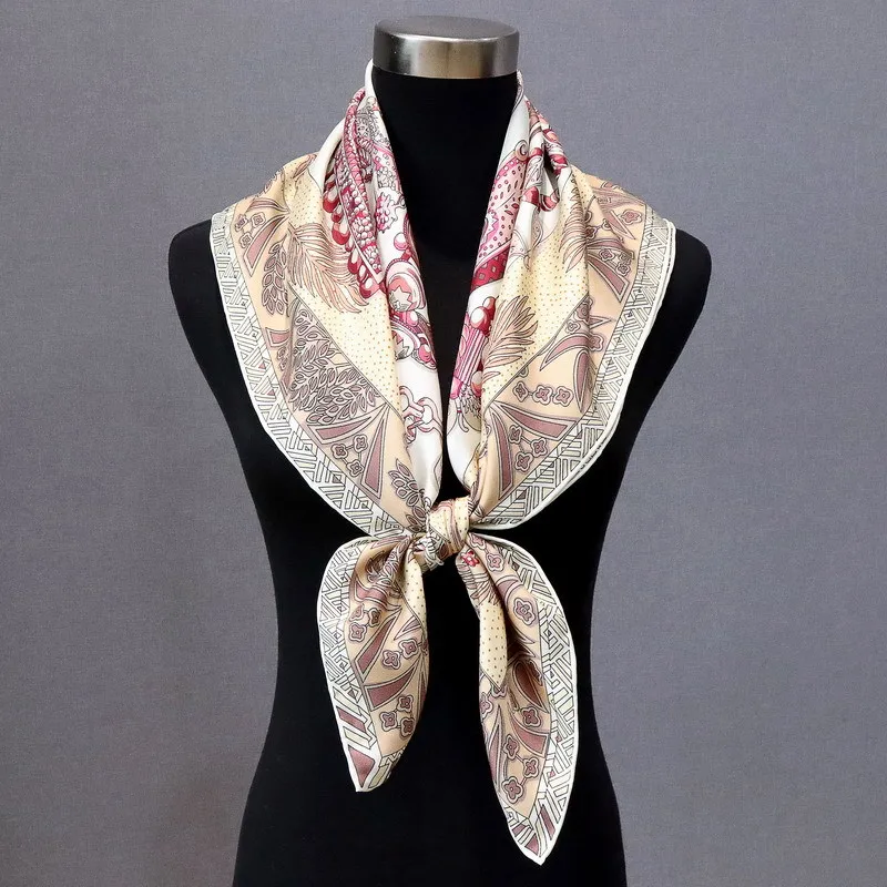 AB Sided Print Mulberry Silk Scarf 90cm Twill Scarves Bandanas Tops Decoration Luxury Designer Neck Shawls Handkerchief 35\