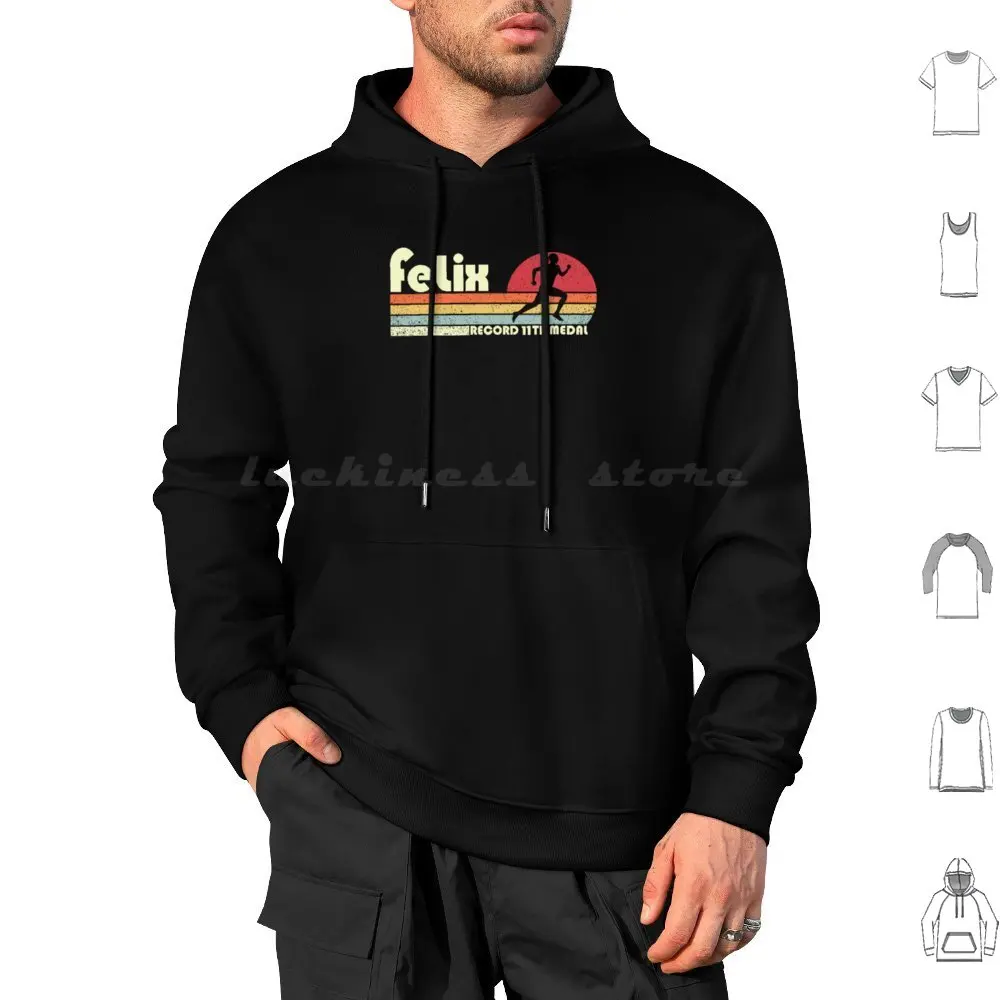 Vintage Allyson Felix Us Track And Field Historic Record 11Th Medal Hoodies Long Sleeve Allyson Felix Us Track And