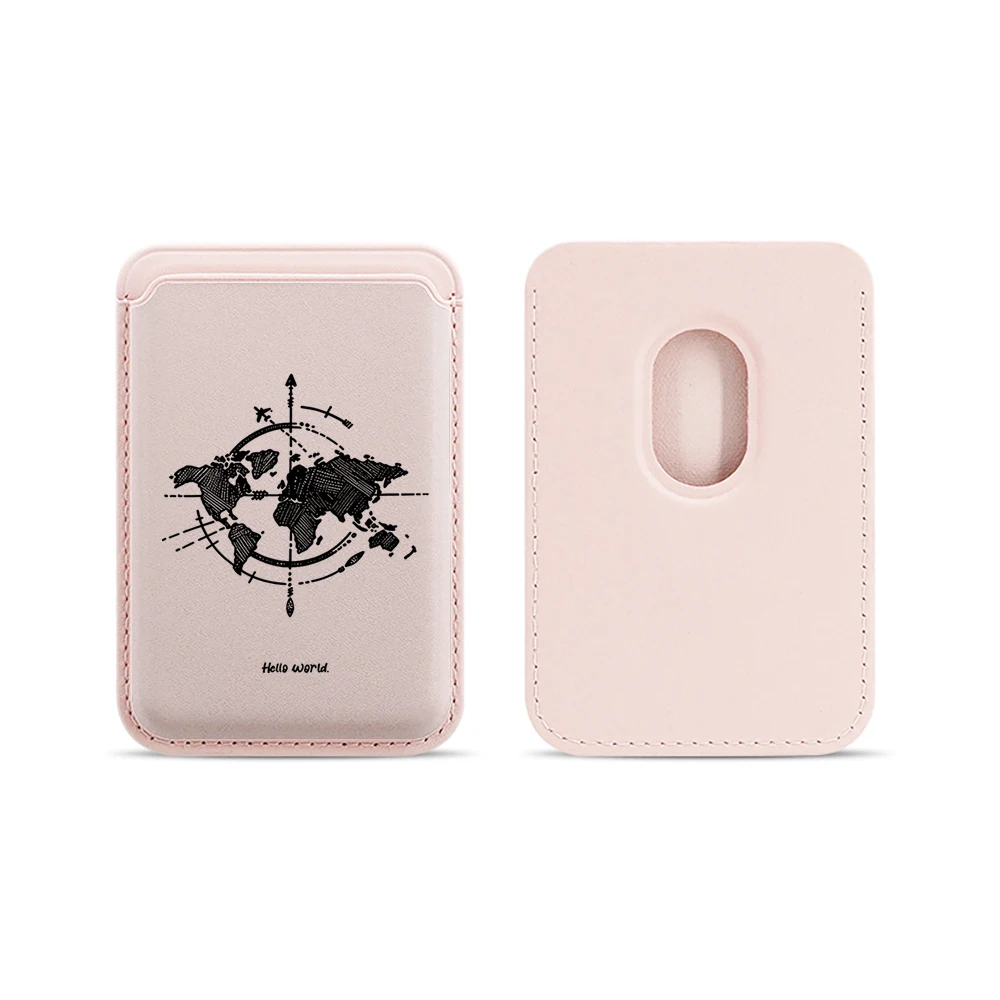 Minimalistisches Weltkarten-Leder-Kartenetui Handy-Kartenhalter für Magnetische Hülle Geeignet für alle iPhone Magsafe Karten-Handy-Rückseiten-Taschen – Detail 16