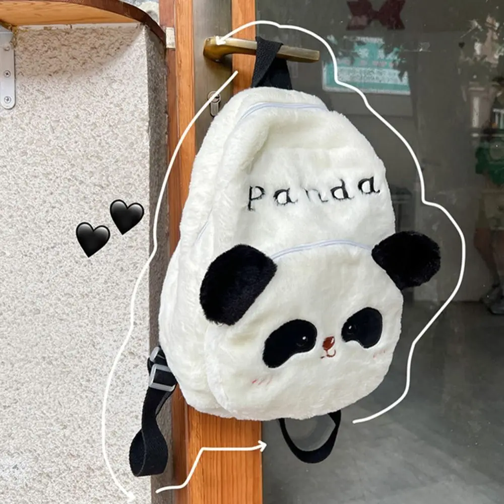 Kawaii Plüsch Panda Rucksack koreanischen Stil Tier Studenten Schult asche Umhängetasche große Kapazität Cartoon Messaage Tasche einkaufen