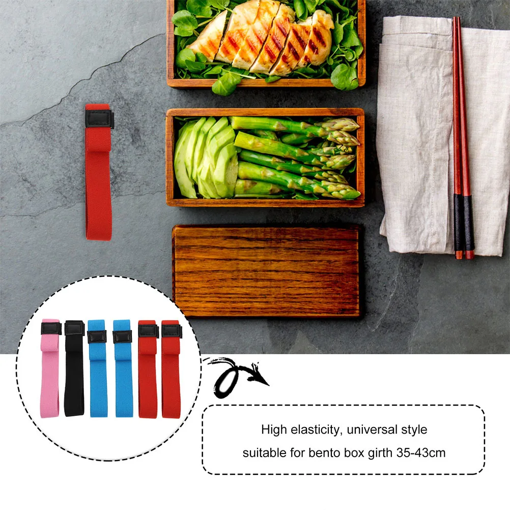 

10Pcs Bento Box Fixing Straps Colorful Elastic Adjustable Food Container Straps Portable Practical Use