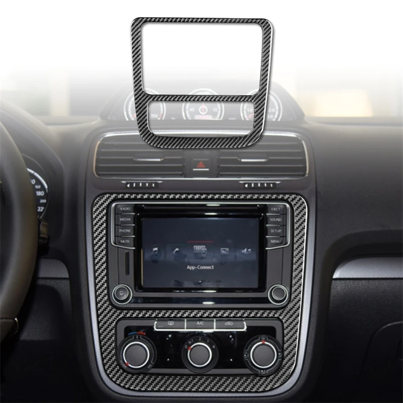 

For VW Scirocco 2009-2016 Accessories Carbon Fiber Car Interior Central Control CD Air Condition Panel Trim Sticker Decoration