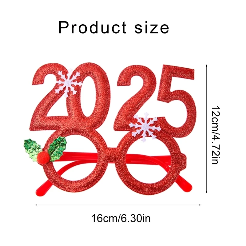 2025 Nieuwe Kerstbril 2025 Nieuwjaar Feestbrillen Kerstfeest Brillen Frame voor Kind Volwassen Kerstvakantie Feest