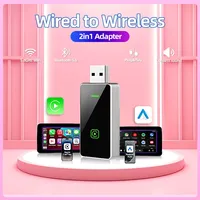 Mini 2 in 1 Ai Box Wired to Wireless CarPlay & Android Auto Adapter 5Ghz WiFi For Alfa Romeo Volvo BMW Kia Hyundai Honda Ford
