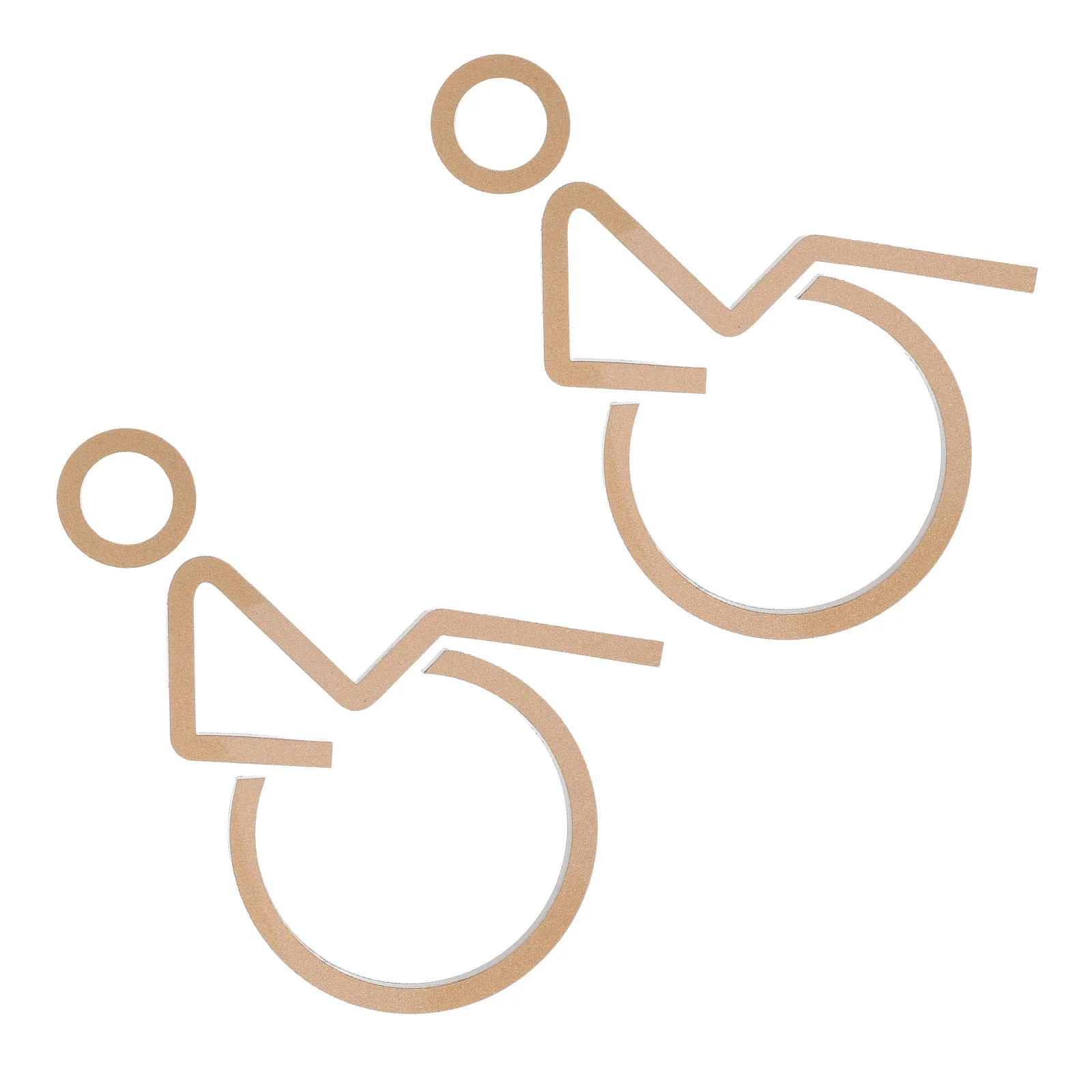 2Pcs Acrylic Handicap Bathroom Sign Sticker Wheelchair Symbol Self-Adhesive Waterproof Restroom Identification Sign for Business