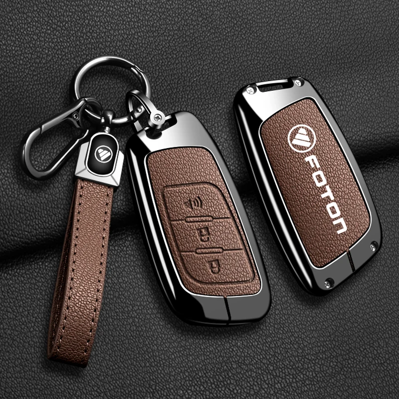 Car Key Protector Case Cover For Foton Senior General G9 Landscaper Yutu 9/8 pickup F9 Xiangling Q Keychain Metal Shell
