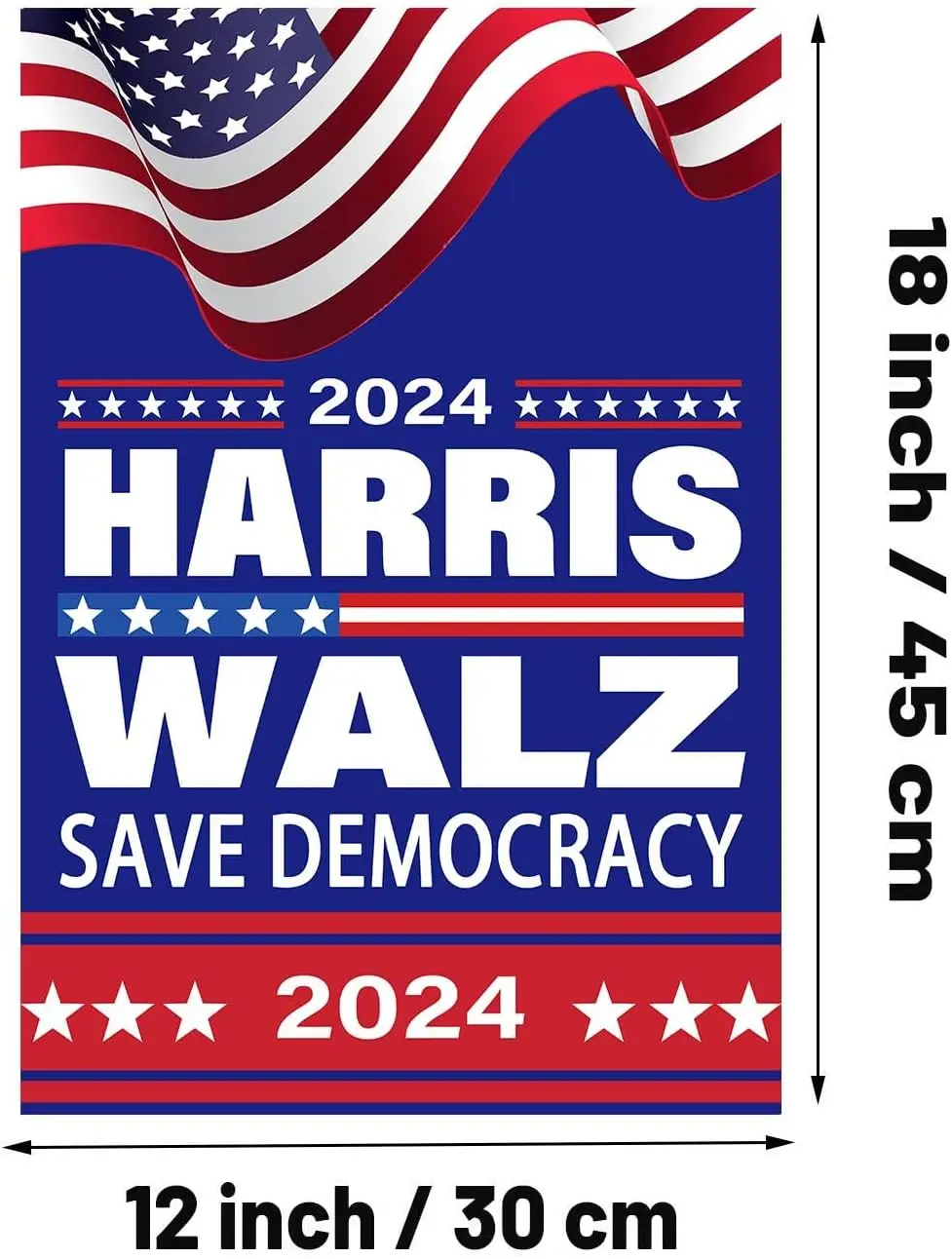 Kamala Harris Walz 2024 Flag Harris For President Garden Flag 12x18 Inch Save Democracy Flag Banner for Indoor Outdoor Kamala Ha