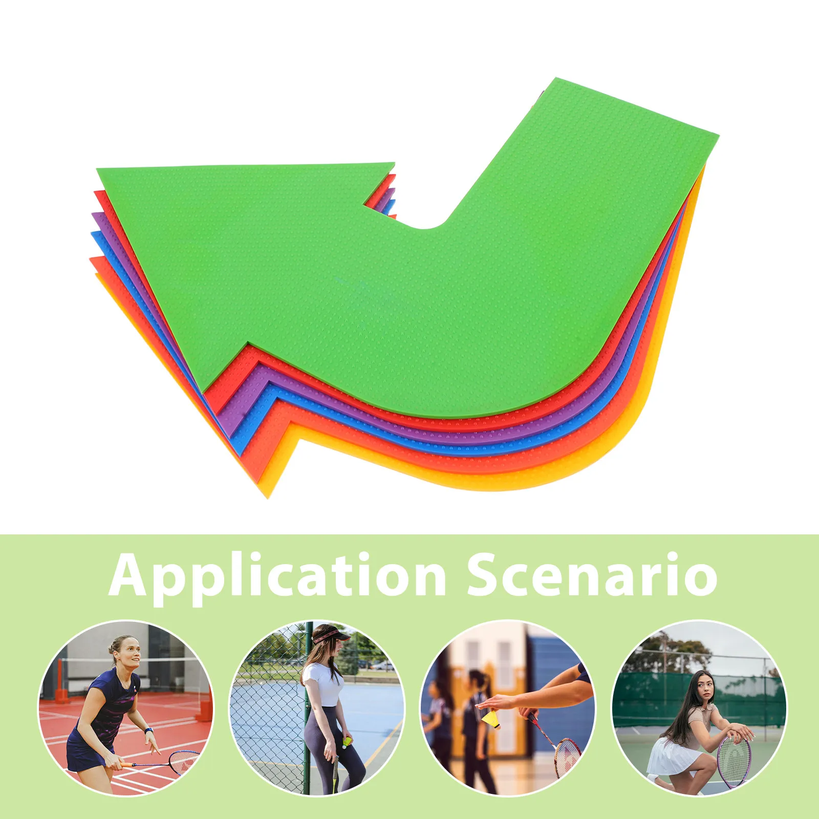 Pickleball Court Spot Markers 6 Piece Boundary Line Arrows Indoor Outdoor Sports Training Equipment