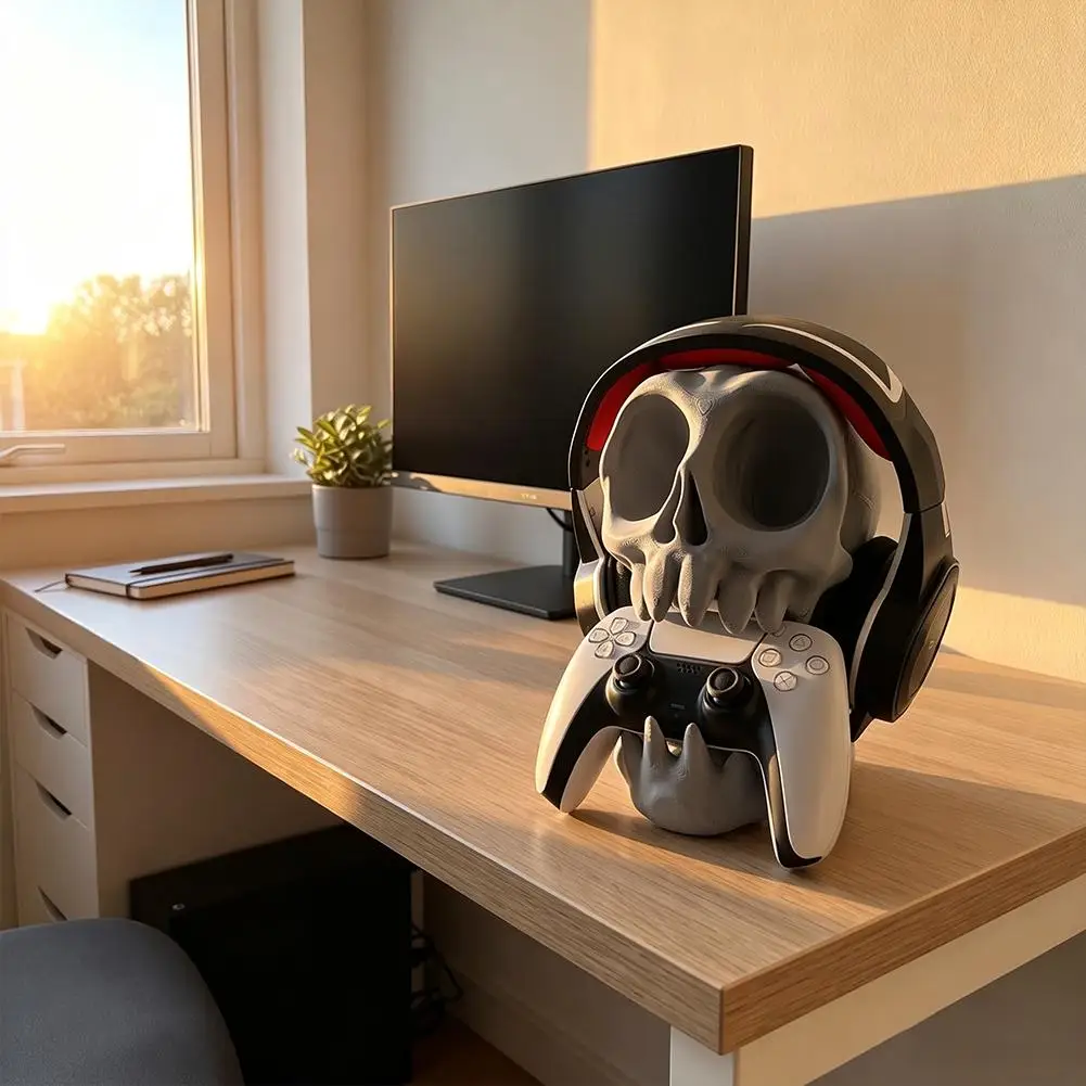 Creative Gaming Controller Esports Earphone Stand For PS5/PS4 Skeleton-Shaped, E-sports Desktop Decoration Item