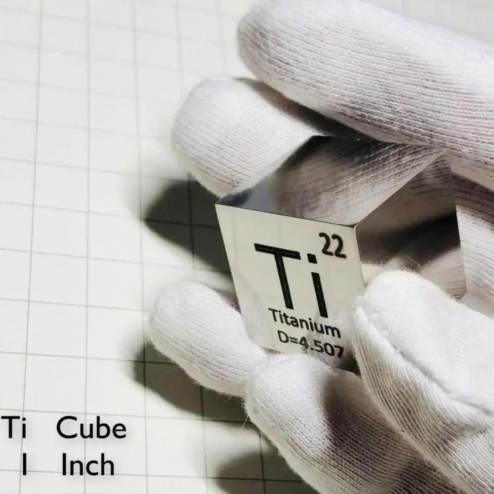 Titanium metal in the periodic table Cube