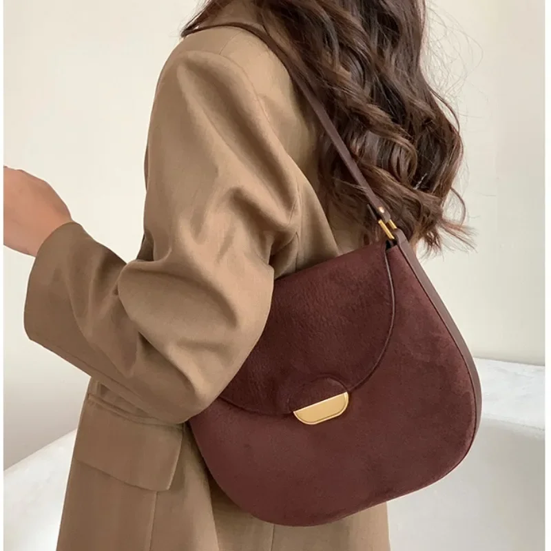 Cow Leather Shoulder Bags Women 2024 New All Match High-capacity Underarm Bag High-quality Crossbody Bags Bolso Сумки