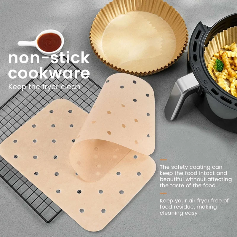 Doublures de parchemin pour friteuse à air, Ninja Foodi XL, 6 en 1, polymères de cuisson prédécoupés, DZ201, FG551, 200 pièces