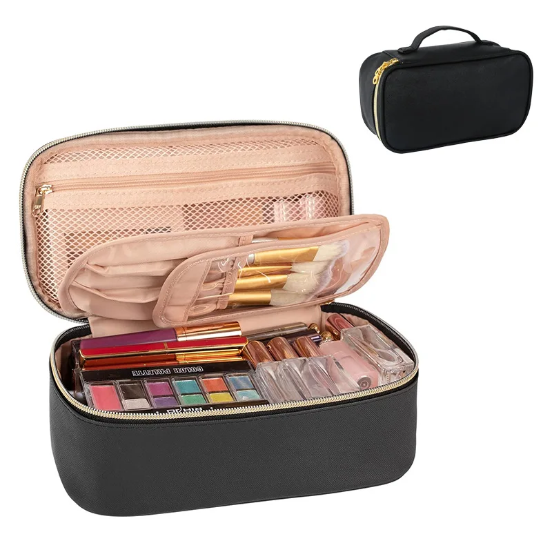 

Hot Sale Large CapacitypuCosmetic Bag Cosmetic Storage Bag with Compartment Women's Makeup Brush Buggy Bag