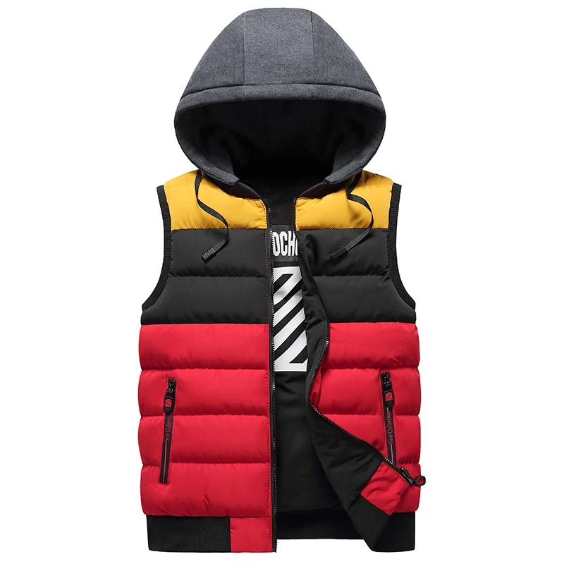 Double-sided waistcoat autumn and winter hooded padded vest warm down vest for men cardigan vest