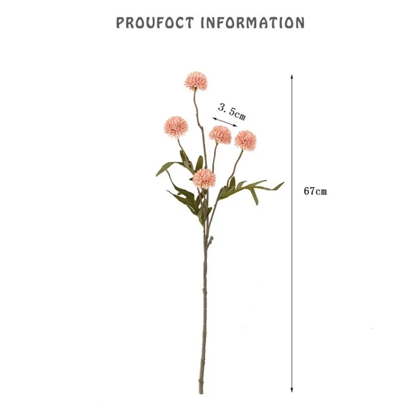 باقة، 5 رؤوس، كرة زهرة الأقحوان، زهور صناعية، منزل، حديقة، زفاف، صناعة يدوية، إكليل عيد الميلاد