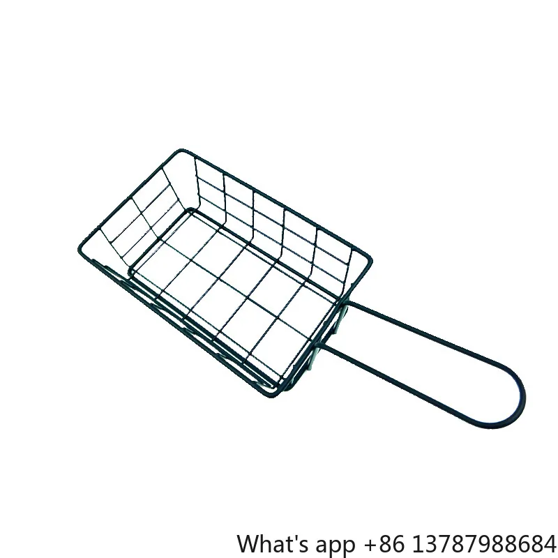 Cesta de hierro forjado estilo americano occidental para patatas fritas, cesta para pollo frito, aperitivos fritos, dim sum, filtro de aceite, plato para alimentos