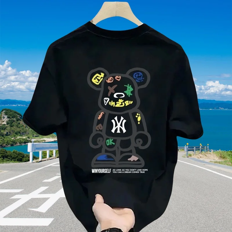 

Large Plus Size 2025 Women's T-shirt Summer Pure Cotton Luxury Brand Print Streetwear Retro T-shirt