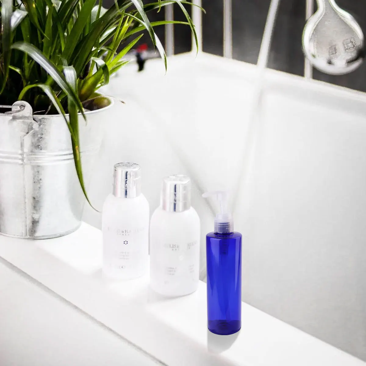 6 bottiglie di lozione da 250 ml bottiglia riutilizzabile in plastica vuota con dispenser a pompa per shampoo lavaggio corpo sapone liquido olio essenziale