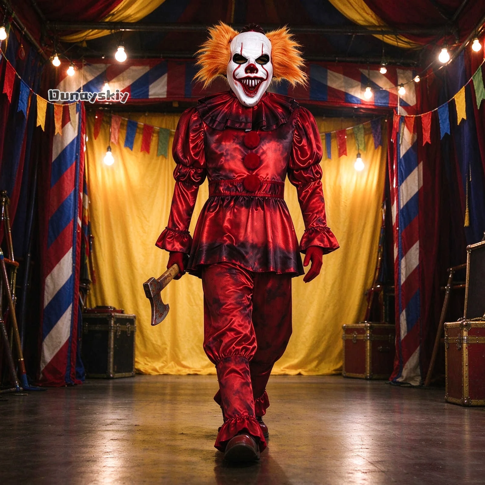 ​​​​​​​​​​​​Pennywise Clown Cosplay Costume Resurrection Halloween Stage Carnival Party Performance Role-playing Costume​​ view 2