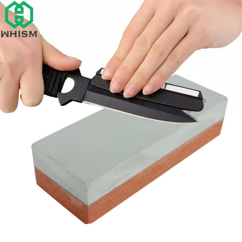 WHISM-Mini Professional Sharpening Stone, Dual Double-side Knives Sharpener Wetstone Water Stone Kitchen Tool 400 Grit 1500 Grit