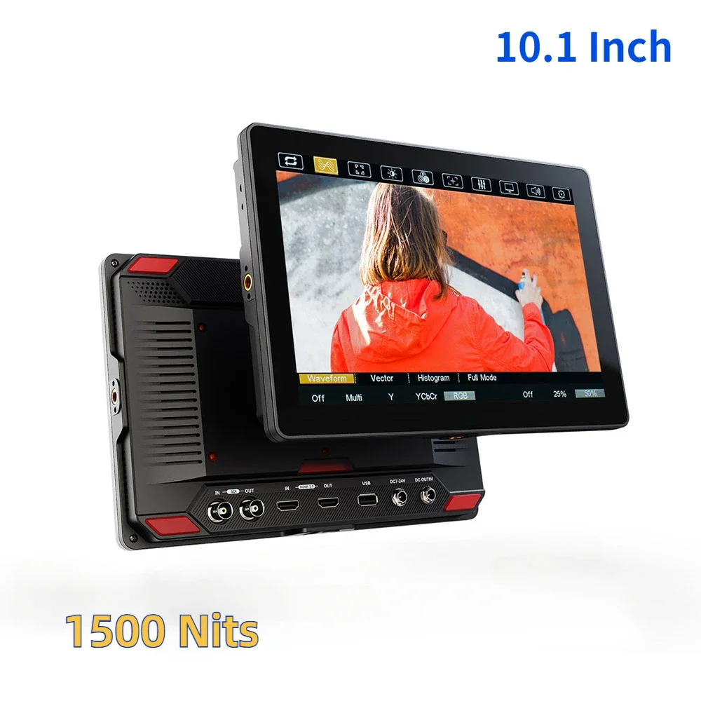 Industrial Ultra Brightness Touch Monitor Camera Control Display Waterproof 10.1 Inch 1920*1200 1500Nits For Sony video Camera