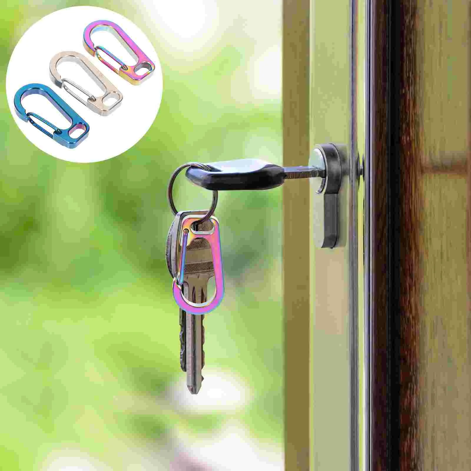 3 Pcs Outdoor Carabiner Hanging Hooks for Hiking Buckle Safety Titanium Alloy Climbing Backpack