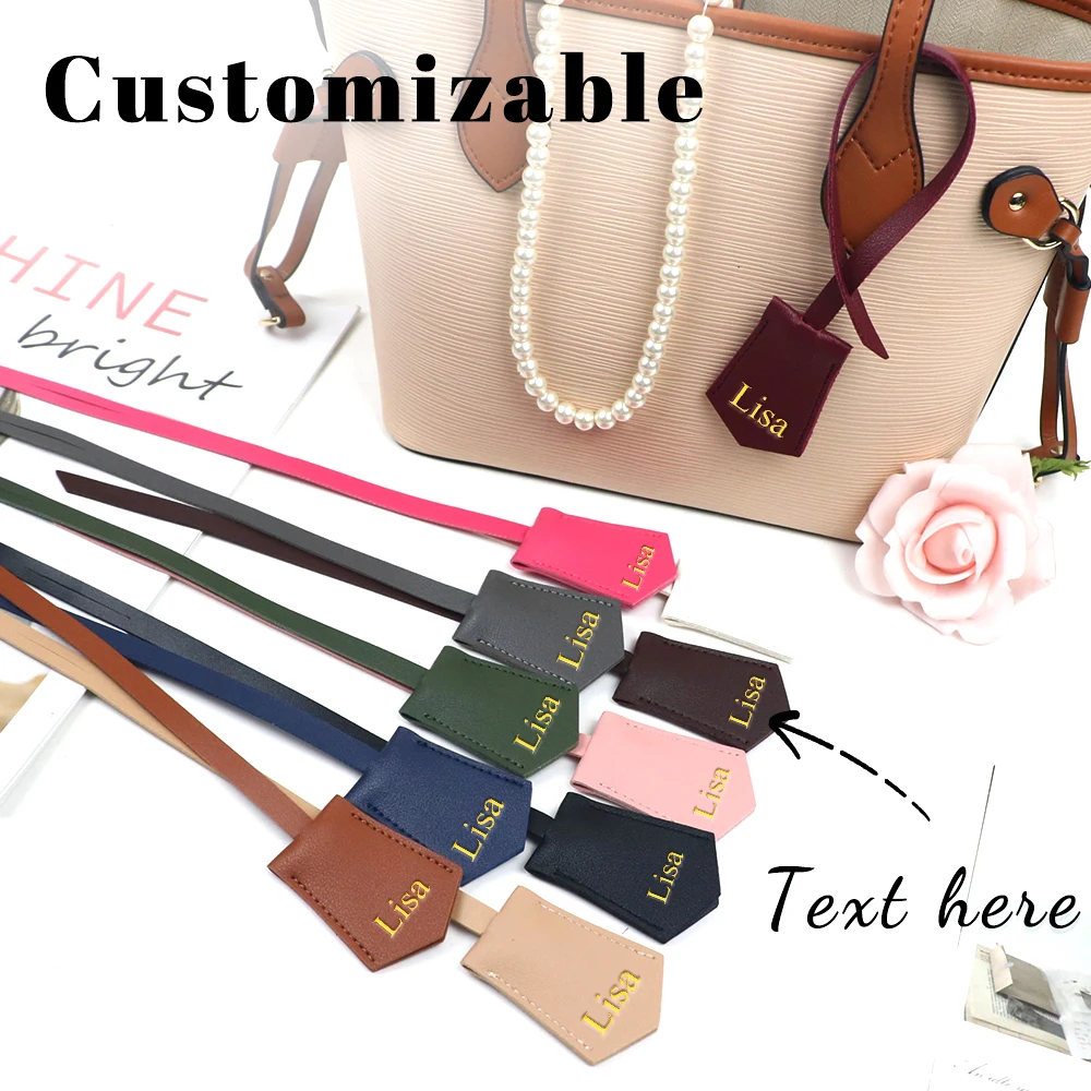 Customized Letter or Name PU Leather Women's Handbag Tags, Pendants, Keychains, DIY Accessories, Travel Birthday Gifts