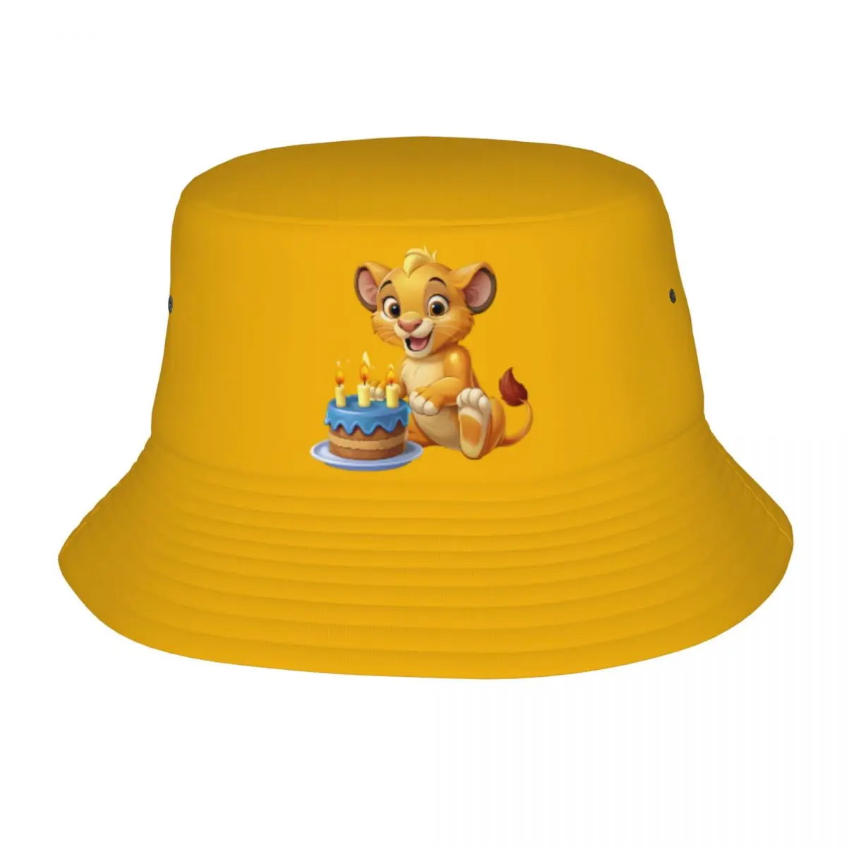 

Шляпа-ведро, торт на день рождения, Симба, Король Лев, летние дорожные головные уборы, компактная шляпа для спорта на открытом воздухе, рыбалка, шляпа Боб, подарок на день рождения