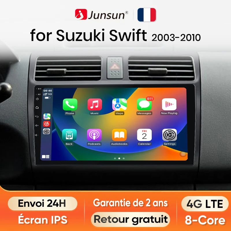 Junsun Android 13 Radio Autoradio For Suzuki Swift 2003 - 2010 T27 Car Intelligent Systems for Apple Carplay GPS RDS WiFi France