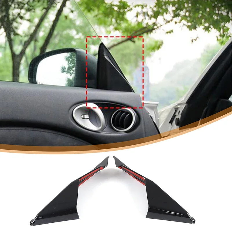 For Nissan 370Z Z34 2009-2020 ABS carbon fiber car front inner triangle column cover decoration sticker car interior accessories