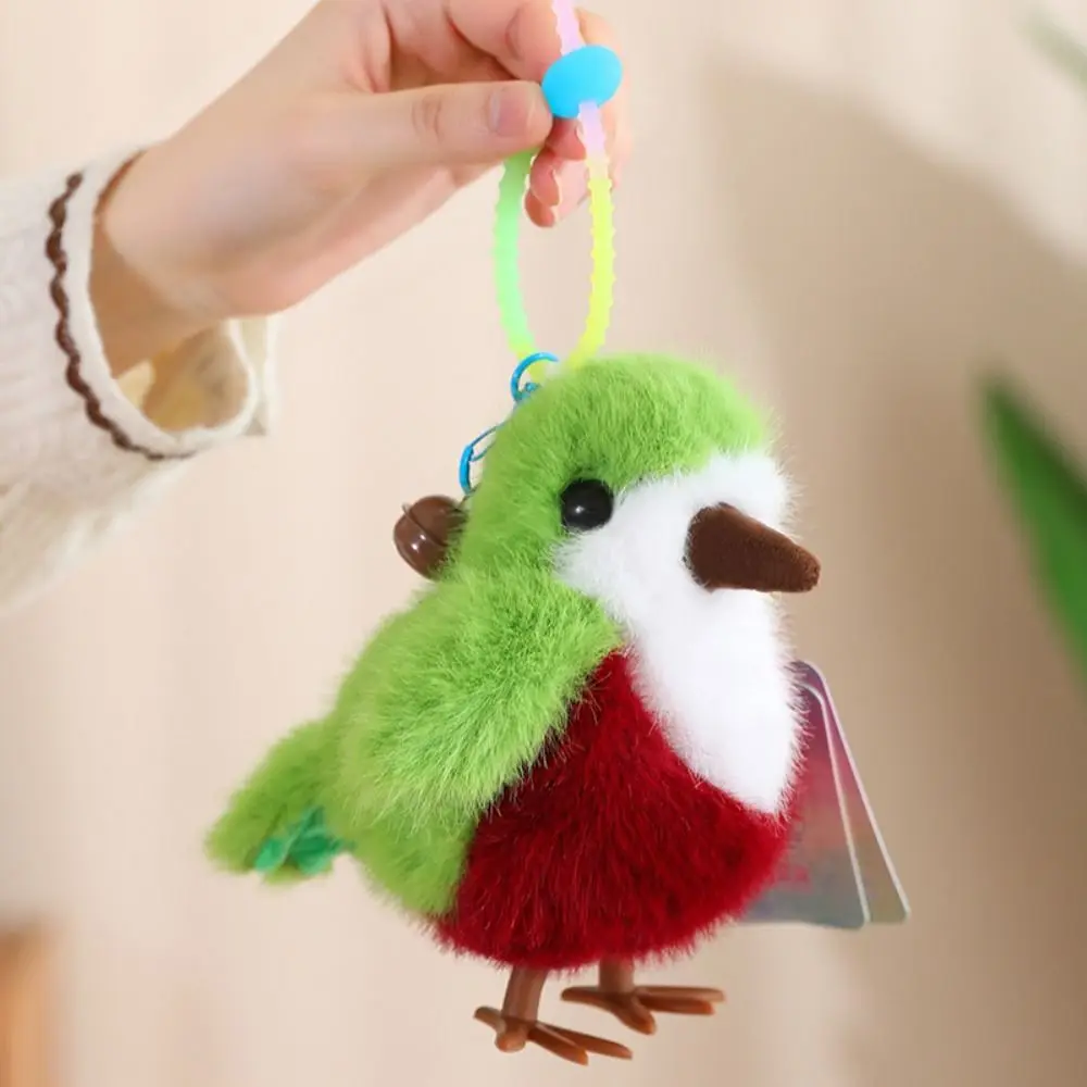 Fashion Blue Tit Birds Plush Pendant Plushies Fluffy Birdie Doll Keyrings Multi Colour Imitation Parrot Plush Doll New Year Gift