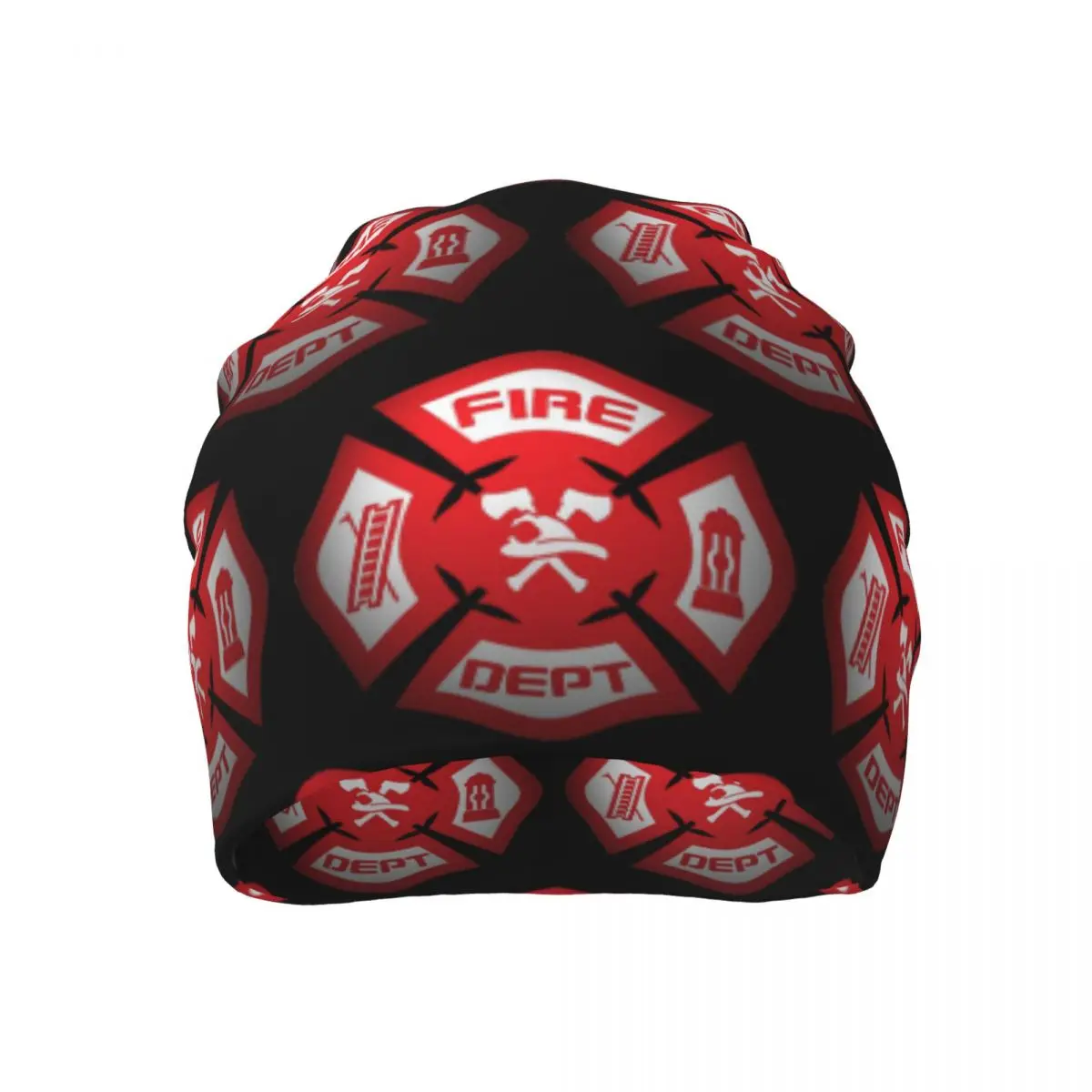 

Red Fire Department Badge Unisex locomotive Beanies Hat For Men And Women,Firefighter Outdoor Hat