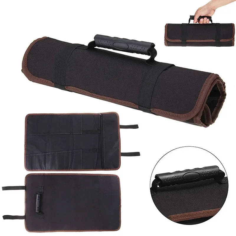 Chef Knife Bag Roll Carry Case Kitchen Cooking Portable Durable Storage Pockets Funda Navaja