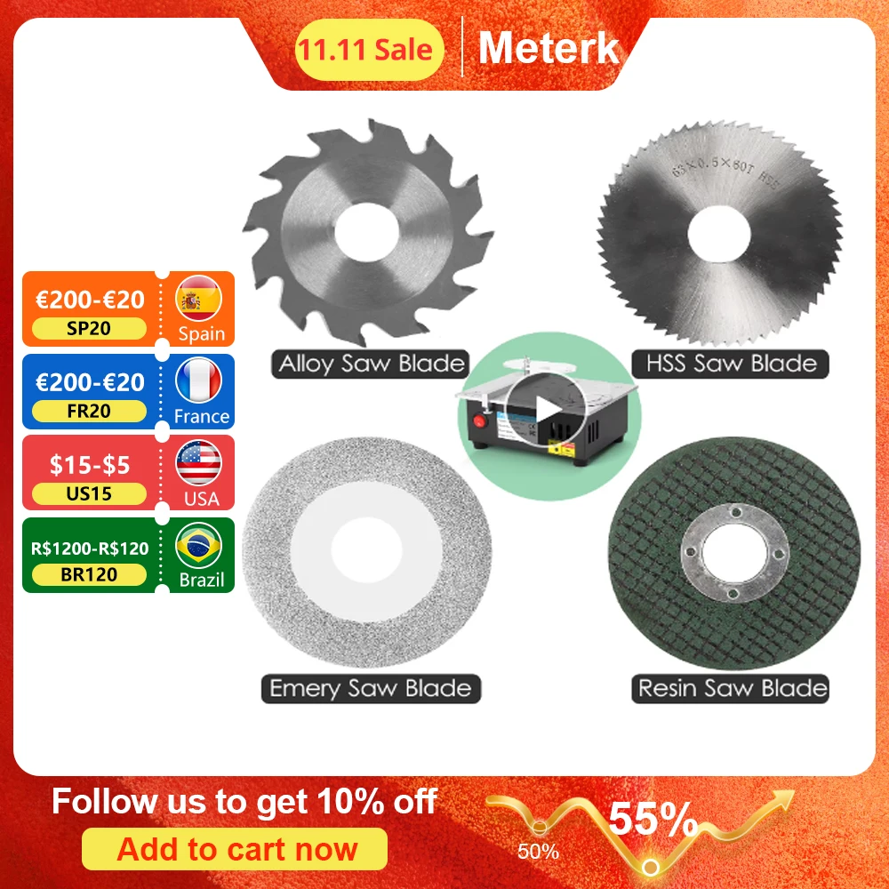 Mini Multifunctional Table Saw Blade 2.5inch Diameter 63mm HSS Alloy Emery Resin Saw Blade Electric Saw Blade DIY Power Tools