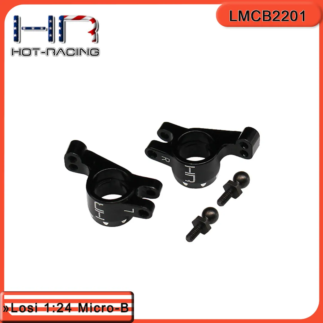 Hot Racing Black Aluminum Rear Hubs 2pc Chamfered for Losi Micro Platform​